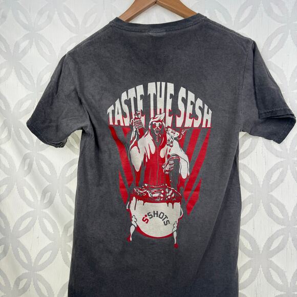 Taste the Sesh S'Shots Grim Reaper Burnout Unisex Tee Size XS - Picture 4 of 5